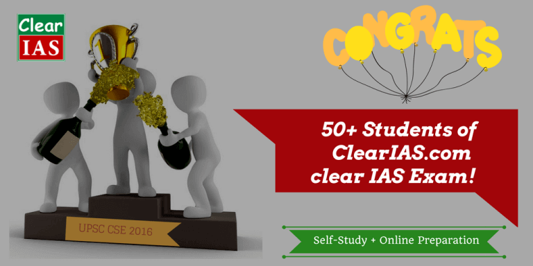 50+ ClearIAS students clear IAS Exam by Online Preparation