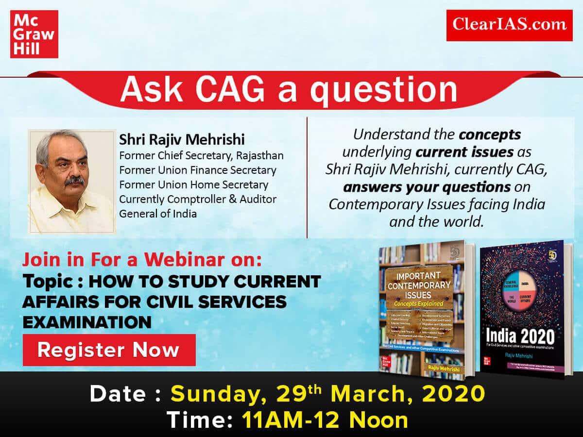 Ask CAG a Question - Current Affairs Webinar by McGraw Hill and ClearIAS