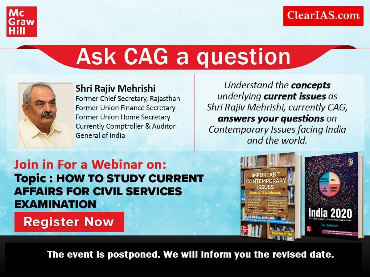 ‘Ask CAG a Question’: Current Affairs Webinar By Rajiv Mehrishi