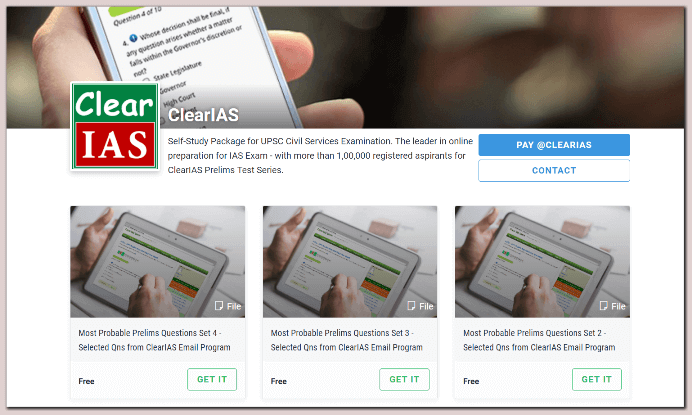ClearIAS Online Store on Instamojo - download notes