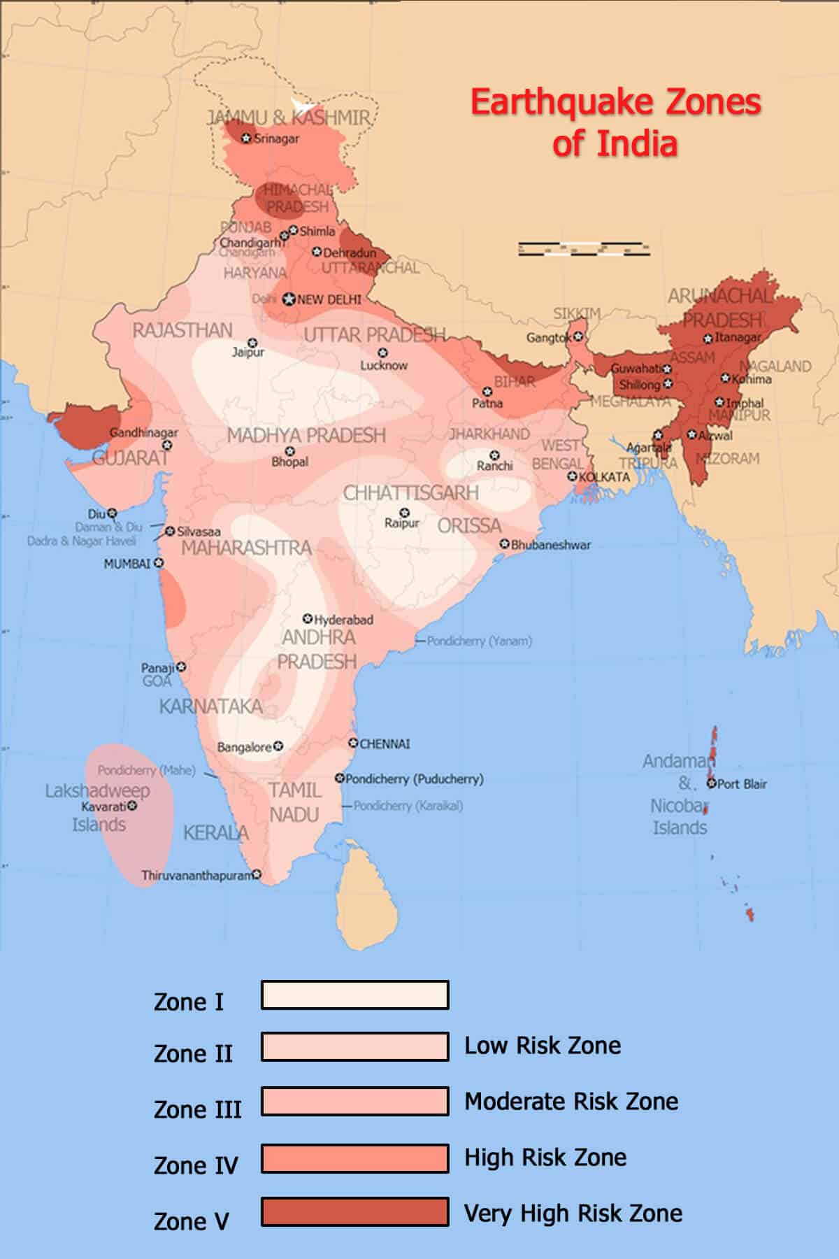 Earthquake Zones of India