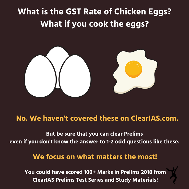 GST Rate of Cooked Eggs - No we have not covered in ClearIAS