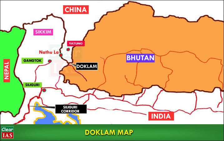 India-China-Doklam Map