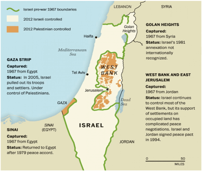 Until Two States Exist, Palestinians Deserve Voting Rights ~ Source of MAP