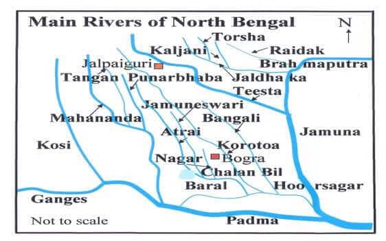 Main rivers in north bengal