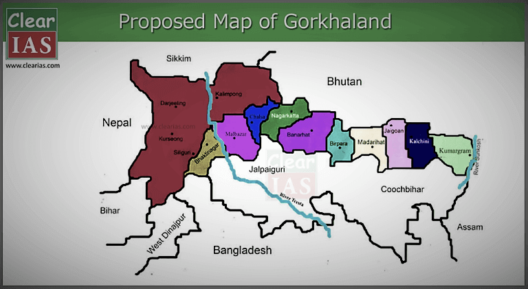 Proposed Map of Gorkhaland