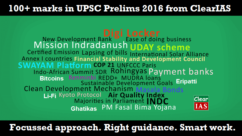 Questions from ClearIAS in UPSC CSE Prelims 2016