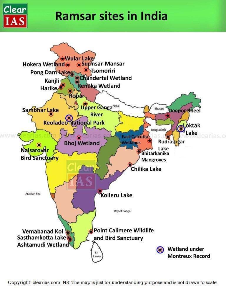 Ramsar sites in India - State-wise compilation - ClearIAS