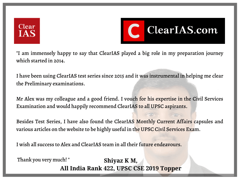 Shiyaz K M UPSC Testimonial