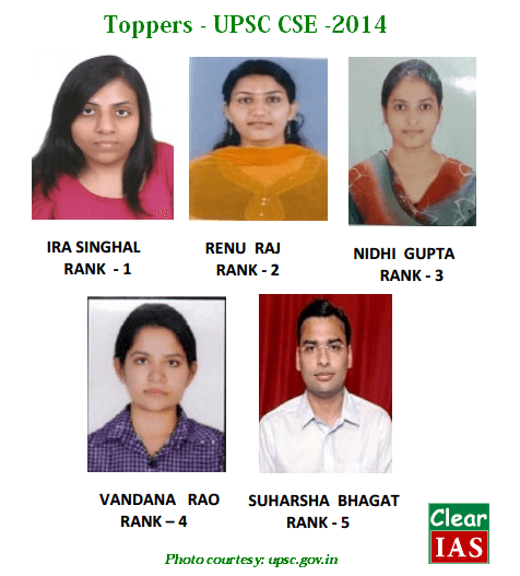 Toppers - UPSC CSE 2014