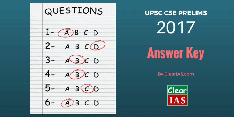 UPSC CSE Prelims 2017 Answer Key by ClearIAS