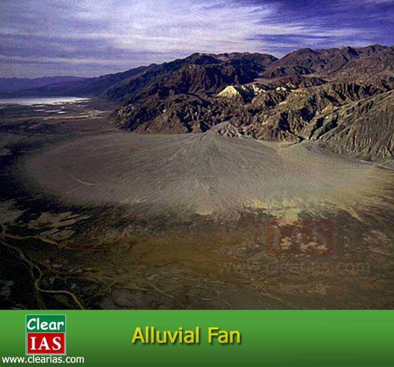 alluvial fan - running water deposition
