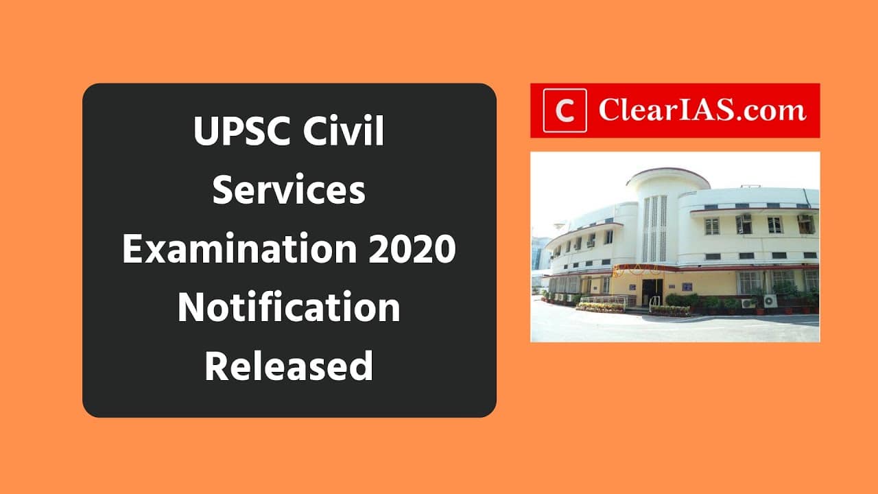 UPSC Notification for Civil Services Examination 2020 ...