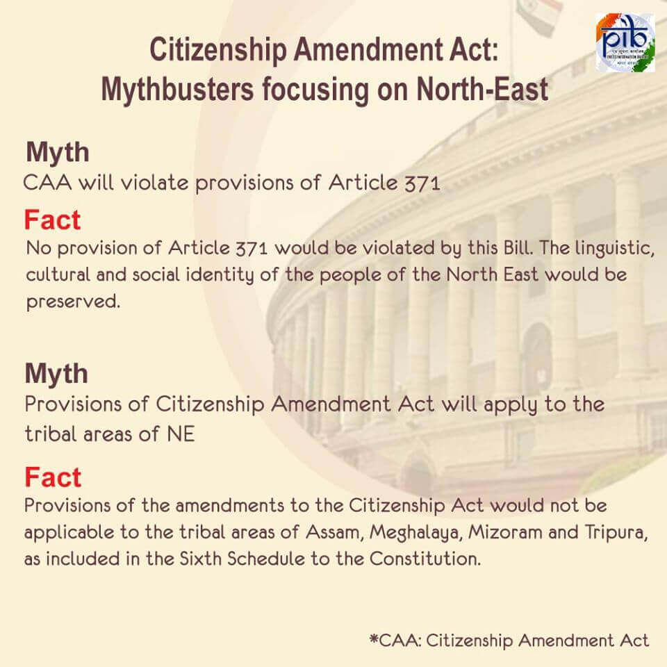 CAA – Myths and Facts in Perspective of North-East