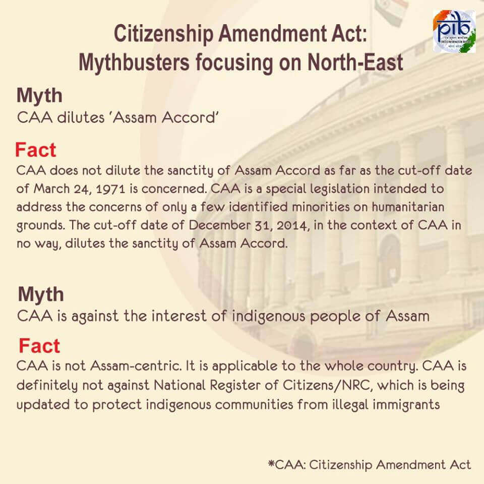 CAA – Myths and Facts in Perspective of North-East