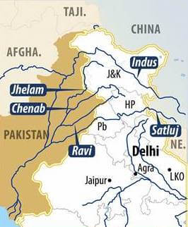 River Indus and its five main tributaries