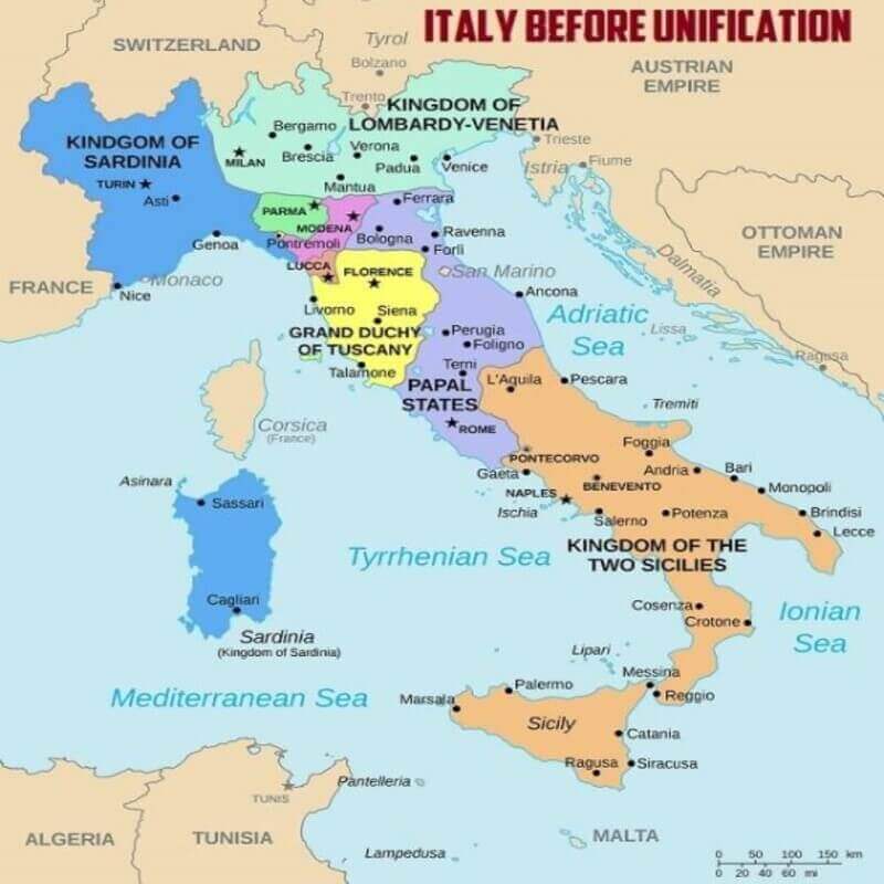 what was italy like before unification