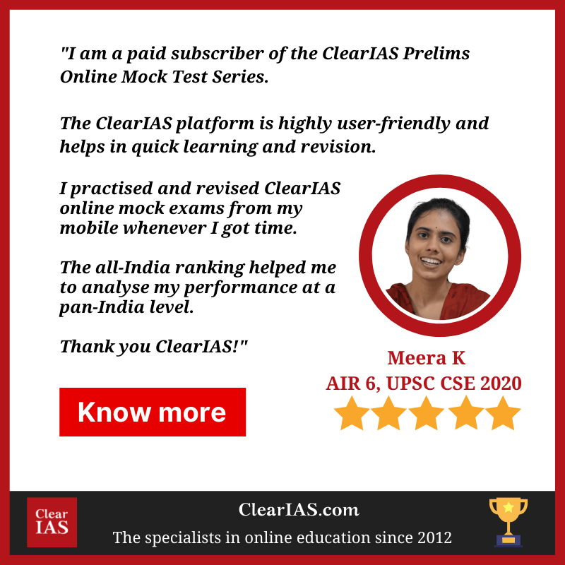 AIR 6 Meera k ClearIAS Prelims Online-Testisarjasta