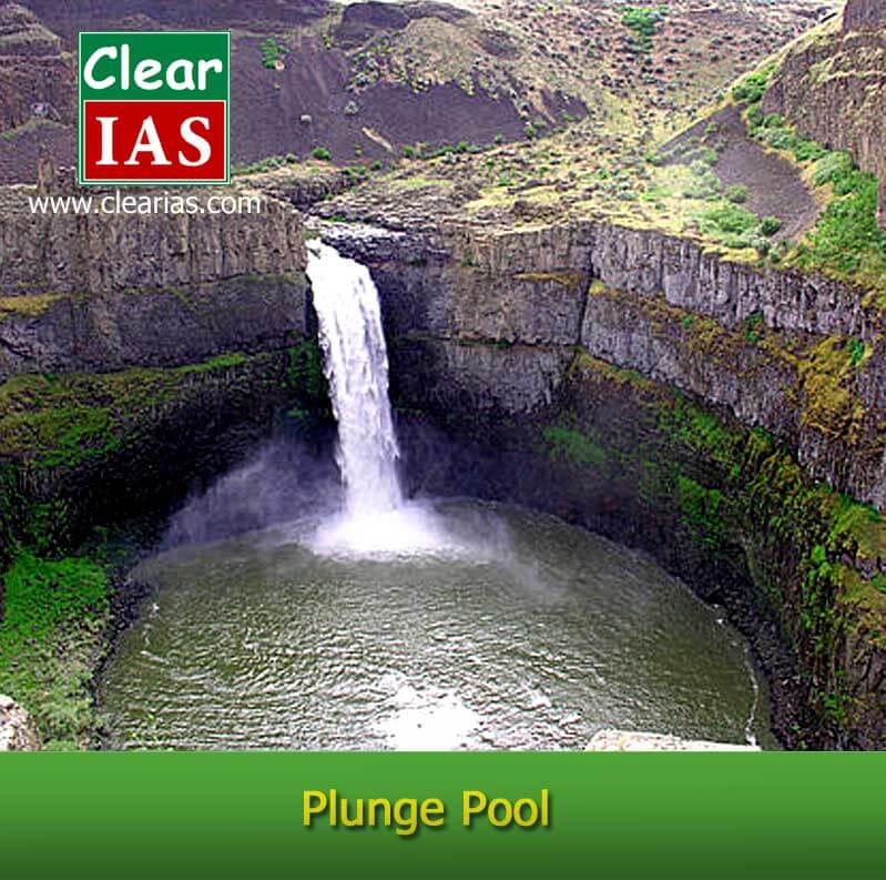 Plunge pool - erosional landform due to running water