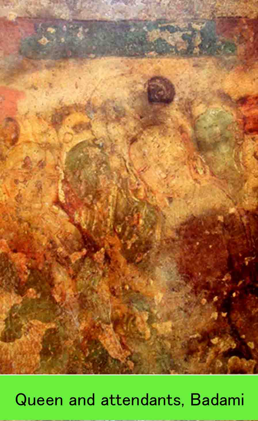 Mural of Queen and Attendants, Badami