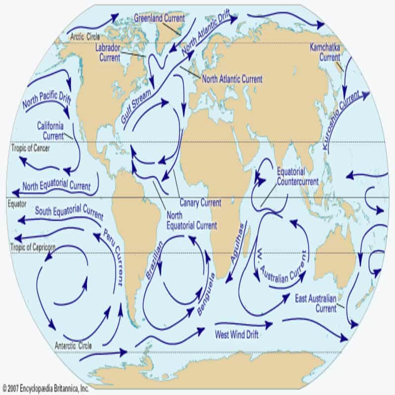 ocean currents map for kids