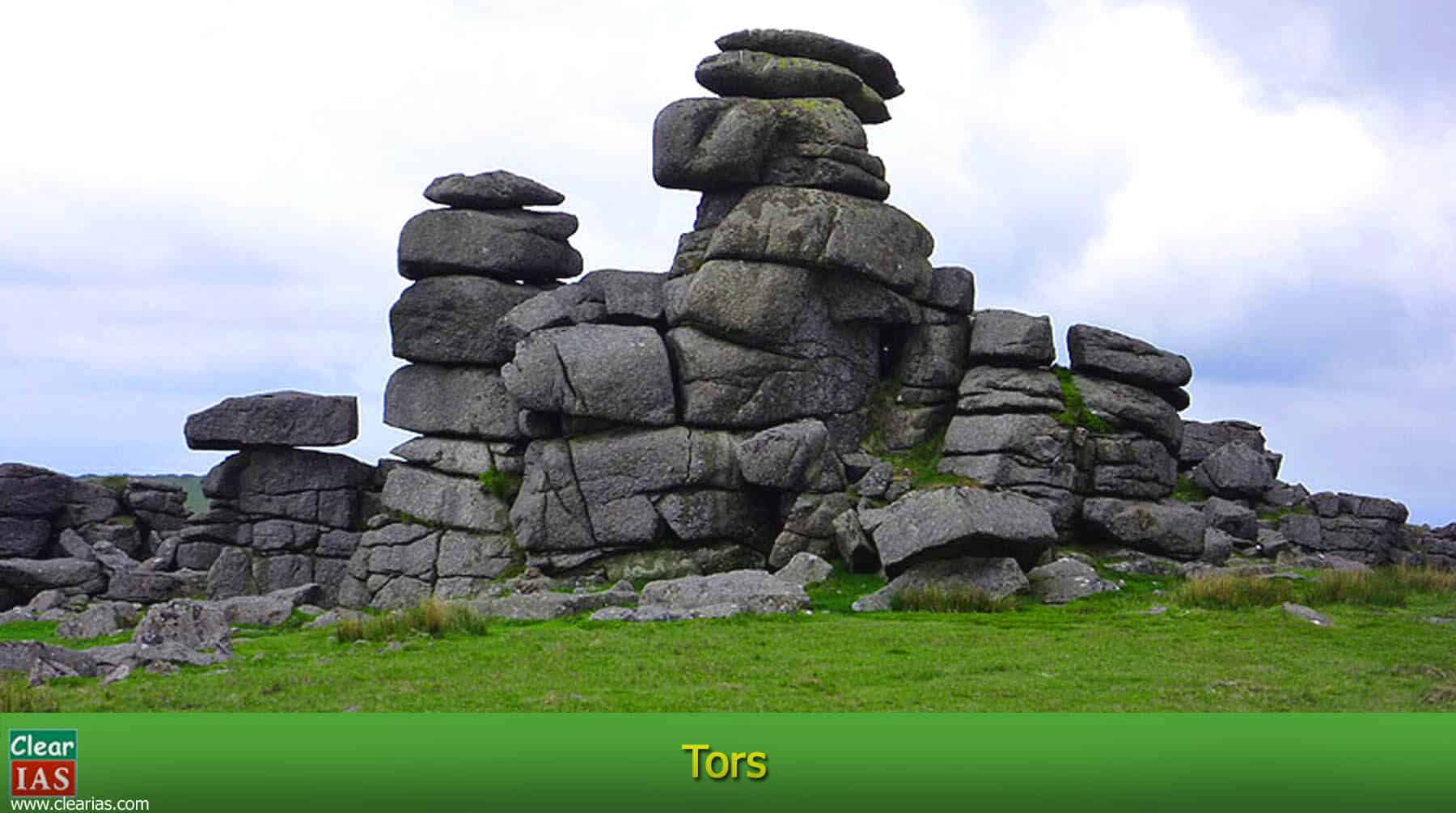 Tors formation due to weathering